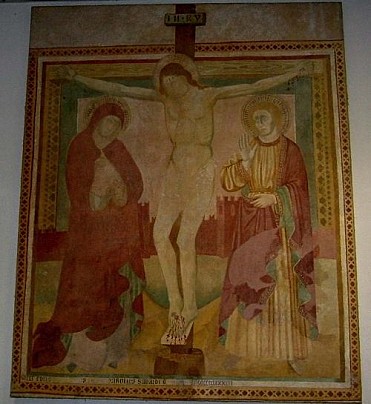 Affresco del tardo XV secolo denominato Crocefissione restaurato ed esposto nel Palazzo Comunale